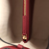 Chanel "CC Loop" Drawstring Bucket Bag with Leather Strap Black, Burgundy Calfskin Gold Hardware - Thumbnail View 10