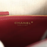 Chanel "CC Loop" Drawstring Bucket Bag with Leather Strap Black, Burgundy Calfskin Gold Hardware - Thumbnail View 11