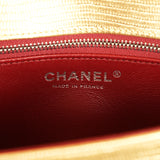 Chanel East West Flap Bag Gold Metallic Lizard Embossed Calfskin Silver Hardware - Thumbnail View 9