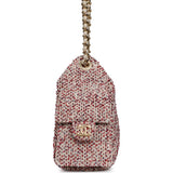 Chanel Mini 25 Hobo Bag Light Beige, Red, White Blue Tweed Boucle Gold Hardware - Thumbnail View 3