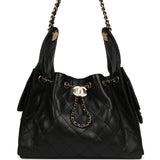 Chanel Small 25 Hobo Bag Black Caviar Gold Hardware - Thumbnail View 1