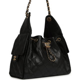 Chanel Small 25 Hobo Bag Black Caviar Gold Hardware - Thumbnail View 2