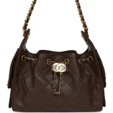 Chanel Mini 25 Hobo Bag Dark Brown Caviar Gold Hardware - Thumbnail View 1