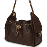 Chanel Mini 25 Hobo Bag Dark Brown Caviar Gold Hardware - Thumbnail View 5