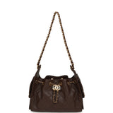 Chanel Mini 25 Hobo Bag Dark Brown Caviar Gold Hardware - Thumbnail View 6