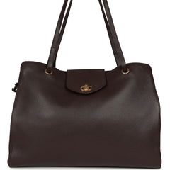 Chanel XXL "It Girl" Shopping Tote Brown Grained Calfskin Gold Hardware