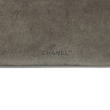 Chanel Top Handle Long Vanity Case with Chain Dark Grey Suede Gold Hardware - Thumbnail View 7