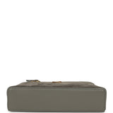 Chanel Top Handle Long Vanity Case with Chain Dark Grey Suede Gold Hardware - Thumbnail View 6