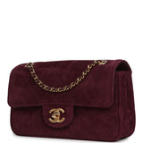 Chanel Mini "Souplissimo" Flap Bag Burgundy Suede Gold Hardware - Thumbnail View 5