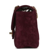 Chanel Mini "Souplissimo" Flap Bag Burgundy Suede Gold Hardware - Thumbnail View 3