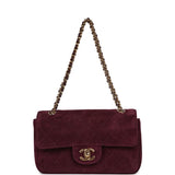 Chanel Mini "Souplissimo" Flap Bag Burgundy Suede Gold Hardware - Thumbnail View 7