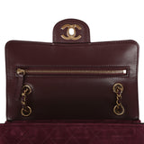 Chanel Mini "Souplissimo" Flap Bag Burgundy Suede Gold Hardware - Thumbnail View 8