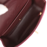 Chanel Mini "Souplissimo" Flap Bag Burgundy Suede Gold Hardware - Thumbnail View 9