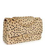 Chanel "Cheetah Print" Medium Flap Bag Light Beige Calf Hair and Black Lambskin Gold Hardware - Thumbnail View 2