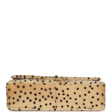 Chanel "Cheetah Print" Medium Flap Bag Light Beige Calf Hair and Black Lambskin Gold Hardware - Thumbnail View 6