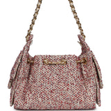 Chanel Mini 25 Hobo Bag Light Beige, Red, White Blue Tweed Boucle Gold Hardware - Thumbnail View 4