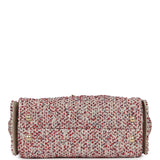 Chanel Mini 25 Hobo Bag Light Beige, Red, White Blue Tweed Boucle Gold Hardware - Thumbnail View 6