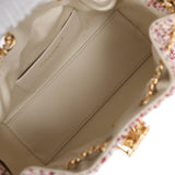 Chanel Mini 25 Hobo Bag Light Beige, Red, White Blue Tweed Boucle Gold Hardware - Thumbnail View 9