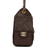Chanel Mini 25 Hobo Bag Dark Brown Caviar Gold Hardware - Thumbnail View 3