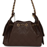 Chanel Mini 25 Hobo Bag Dark Brown Caviar Gold Hardware - Thumbnail View 4