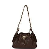 Chanel Mini 25 Hobo Bag Dark Brown Caviar Gold Hardware - Thumbnail View 6