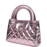 Chanel Small Kelly Shopper Pink Metallic Calfskin Silver Hardware - Thumbnail View 5