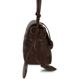Chanel Drawstring Flap Bag with Leather Strap Dark Brown Lambskin Gold Hardware - Thumbnail View 3