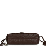 Chanel Drawstring Flap Bag with Leather Strap Dark Brown Lambskin Gold Hardware - Thumbnail View 6