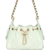 Chanel Mini 25 Hobo Bag Light Blue Caviar Gold Hardware - Thumbnail View 1