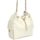 Chanel Medium 25 Hobo Bag White Caviar Gold Hardware - Thumbnail View 2