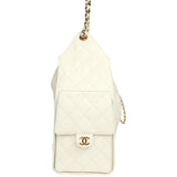 Chanel Medium 25 Hobo Bag White Caviar Gold Hardware - Thumbnail View 3