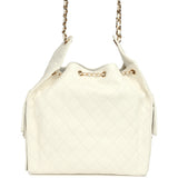 Chanel Medium 25 Hobo Bag White Caviar Gold Hardware - Thumbnail View 4
