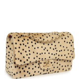 Chanel "Cheetah Print" Medium Flap Bag Light Beige Calf Hair and Black Lambskin Gold Hardware - Thumbnail View 2