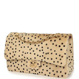 Chanel "Cheetah Print" Medium Flap Bag Light Beige Calf Hair and Black Lambskin Gold Hardware - Thumbnail View 5