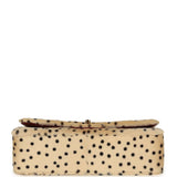 Chanel "Cheetah Print" Medium Flap Bag Light Beige Calf Hair and Black Lambskin Gold Hardware - Thumbnail View 6