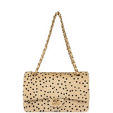 Chanel "Cheetah Print" Medium Flap Bag Light Beige Calf Hair and Black Lambskin Gold Hardware - Thumbnail View 7