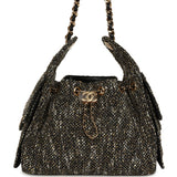 Chanel Small 25 Hobo Bag Black, White, Gold Tweed Bouclé Gold Hardware - Thumbnail View 1