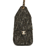 Chanel Small 25 Hobo Bag Black, White, Gold Tweed Bouclé Gold Hardware - Thumbnail View 3