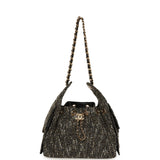 Chanel Small 25 Hobo Bag Black, White, Gold Tweed Bouclé Gold Hardware - Thumbnail View 6