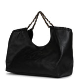 Chanel Maxi CC Cabas Hobo Bag Black Calfskin Gold Hardware - Thumbnail View 5