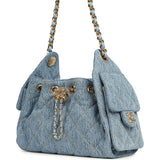 Chanel Mini 25 Hobo Bag Blue Washed Denim Gold Hardware - Thumbnail View 5