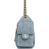 Chanel Mini 25 Hobo Bag Blue Washed Denim Gold Hardware - Thumbnail View 3