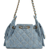Chanel Mini 25 Hobo Bag Blue Washed Denim Gold Hardware - Thumbnail View 4