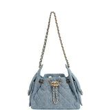 Chanel Mini 25 Hobo Bag Blue Washed Denim Gold Hardware - Thumbnail View 6
