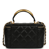 Chanel Small Top Handle Vanity Case with Chain Black Lambskin Antique Gold Hardware - Thumbnail View 4
