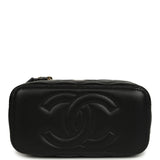 Chanel Small Top Handle Vanity Case with Chain Black Lambskin Antique Gold Hardware - Thumbnail View 6