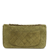Chanel Maxi "Souplissimo" Small Flap Bag Khaki Suede Gold Hardware - Thumbnail View 4