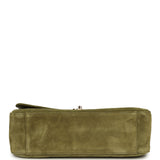 Chanel Maxi "Souplissimo" Small Flap Bag Khaki Suede Gold Hardware - Thumbnail View 6