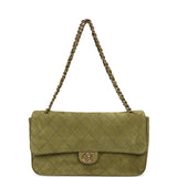 Chanel Maxi "Souplissimo" Small Flap Bag Khaki Suede Gold Hardware - Thumbnail View 7