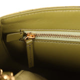 Chanel Maxi "Souplissimo" Small Flap Bag Khaki Suede Gold Hardware - Thumbnail View 11